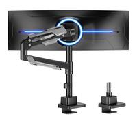 ARES WING Support de Moniteur pour écran Plat et incurvé de 24 à 57",Réglable en Hauteur, Supporte jusqu'à 30 kg, Bras de Moniteur de Jeu avec Barre, VESA Max 200 x 200, Noir