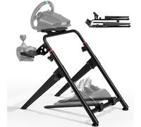 ARES WING Support pour volant compatible avec Fanatec, Thrustmaster, Logitech, Moza, cockpit SIM Racing pliable pour volant Gaming Wheel Stand Racing, support inclinable sur PS4 Xbox PC