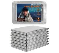 Arespark Couverture de Survie 7 Pièces Argent 210×160cm | Couverture de survie en pack pour auto camping outdoor - couverture isolante thermique pour maison voyage et loisirs