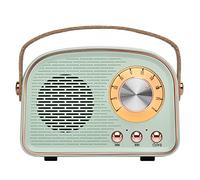 Aresrora Enceinte Bluetooth rétro sans fil vintage pour l'extérieur, compatible avec jumelage TWS/U-Disk/carte TF/AUX pour la maison, les voyages, l'extérieur (cyan)