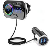 Arestech Transmetteur FM Bluetooth sans Fil pour Voiture, Adaptateur Radio stéréo, appels Mains Libres et Lecteur de Musique avec Chargeur de Voiture USB 2 A