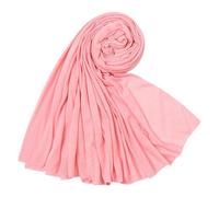 ARESU Écharpe longue en jersey monochrome pour femme automne et hiver écharpe chaude en coton mercerisé-30# rose-180-80 cm