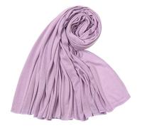 ARESU Écharpe longue en jersey monochrome pour femme automne et hiver écharpe chaude en coton mercerisé-32# violet clair-180-80 cm