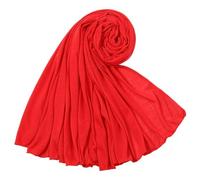 ARESU Écharpe longue en jersey monochrome pour femme automne et hiver écharpe chaude en coton mercerisé-7# rouge-180-80 cm