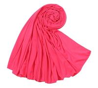 ARESU Écharpe longue en jersey monochrome pour femme automne et hiver écharpe chaude en coton mercerisé-5# rose rouge-180-80 cm