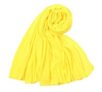 ARESU Écharpe longue en jersey monochrome pour femme automne et hiver écharpe chaude en coton mercerisé-36# jaune vif-180-80 cm
