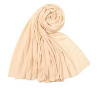 ARESU Écharpe longue en jersey monochrome pour femme automne et hiver écharpe chaude en coton mercerisé-34# beige-180-80 cm