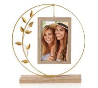 Aresvrgo Cadre Photo Doré 10x15,Cadre Photo Personnalisé Verre Double Haute DéFinition et MéTal de Haute Qualité,Peut Contenir 2 Photos, Cadeau Photo pour Maman,Cadeau Grand Mere (Or)