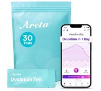 Areta 30 Tests d'Ovulation en Bandelettes: Tests de LH Précis de 25 mIU/mL, Résultats Clairs en 5 Minutes pour Suivi et Prévision de Cycle