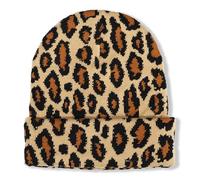 Aretas Bonnet de vache girafe - Pour homme et femme - Jolies choses - Cadeaux - Décoration - Bonnet d'hiver avec motif girafe et vache, Motif léopard, taille unique
