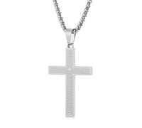 Aretas Collier Croix Argent Pour Hommes, Garçons Et Enfants. Collier Croix. Chaîne Pour Hommes, Garçons Et Enfants. Pendentif Croix Avec Une Chaîne De 20 Pouces. Bijoux En Acier Inoxydable. Cadeaux