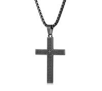 Aretas Collier Croix Nior Pour Hommes, Garçons Et Enfants. Collier Croix. Chaîne Pour Hommes, Garçons Et Enfants. Pendentif Croix Avec Une Chaîne De 20 Pouces. Bijoux En Acier Inoxydable. Cadeaux