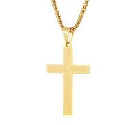 Aretas Collier Croix Or Pour Hommes, Garçons Et Enfants. Collier Croix. Chaîne Pour Hommes, Garçons Et Enfants. Pendentif Croix Avec Une Chaîne De 20 Pouces. Bijoux En Acier Inoxydable. Cadeaux