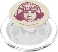 Aretha Franklin Young Tête avec Logo Noir PopSockets PopGrip pour MagSafe