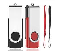 AreTop Cle USB 2GB Lot 2 Clé USB 2.0 Flash Drive Mémoire Stick Stockage Rotation Disque Pendrive pour Ordinateur Portable/PC/Voiture (Noir & Rouge)