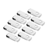 AreTop Lot de 10 clés USB 1 Go Rotate Métal Haute Vitesse USB 2.0 (Blanc)
