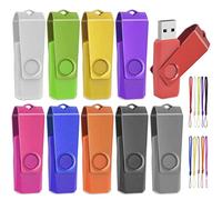 AreTop Lot de 10 clés USB 2.0 colorées 8 Go avec cordon, mémoire Stick mémoire pour PC, ordinateur portable, voiture