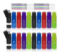 AreTop Lot de 20 clés USB C 2 en 1 OTG 2.0 + clé USB de type C avec porte-clés double type-C pour smartphones Android, ordinateur, tablette, PC