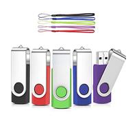 AreTop Lot de 5 clés USB 32 Go Rotate Métal Multicolore Haute Vitesse USB 2.0 Flash Drive Pack (Multicolore)