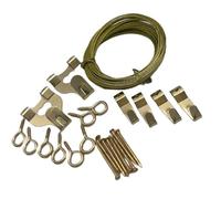 Aretro Kit de 15 pièces pour accrocher des photos en laiton avec fil de 6 m, crochets, œillets à vis, broches pour cadres, miroirs, toiles, charge maximale 4 kg