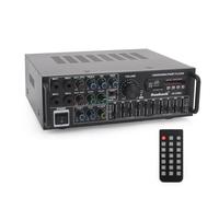 Areyourshop amplificateur hifi stéréo avec Bluetooth 5.0 2000 W récepteur audio karaoké FM USB SD AUX, préamplificateur mélangeur EQ 5 bandes, 4 mir, amplificateur avec boîtes, tuner