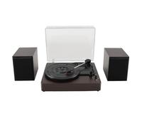 Areyourshop Tourne-Disque Décoratif 3 Vitesses avec Haut-parleurs Bluetooth 5.0JL, Support 7/10/12 Pouces Vinyle/Film, Aiguille en Rubis, RPM 33/45/78, Isolation Vibrations