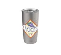 Arezzo Toscane Italie Rétro Raisins Vintage Drapeau Souvenir Gobelet isotherme en acier inoxydable double paroi