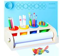 Arfetigo Chevalet d'art pour Enfants,Rouleau de Papier pour Enfants Pinceau de Peinture pour Enfants, Table d'art pour Enfants Rouleau de Papier pour Enfants Set Premium