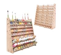 ARFETIGO Organiseur de Peinture Extra Large en Bois à 9 Niveaux pour 99 Bouteilles et Pinceaux - Acrylique, Huile Artisanale, Loisirs Créatifs - Mini Station pour Artistes