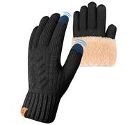 ARFNKIM Gants thermiques d'hiver - doublure en polaire, écran tactile, gants chauds et extensibles pour la course à pied ski cyclisme équitation randonnée et camping - femme et homme (noir)