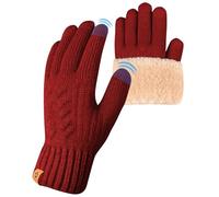 ARFNKIM Gants thermiques d'hiver unisexes extensibles et chauds avec doublure en polaire, compatibles écran tactile, pour la course à pied, le cyclisme, l'équitation, Rouge, taille unique