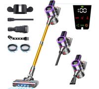 ARFUEE 550W/45KPA/60 Mins Aspirateur Balai sans Fil, Aspirateur sans fil Puissant avec Écran Intelligent, Aspirateur Balai avec Brosse Anti-emmêlement pour Tapis/Sols Durs/Poils d'animaux, Ultra-Quiét