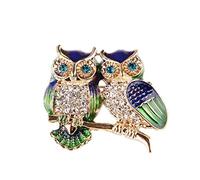 ARFUKA Broche Hibou Strass Broche en Métal Broche Collier Broche Broche Epingle Broche Noël Broches et Broches Cadeau Anniversaire Noël pour Homme et Femme