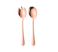 ARFUKA Couverts à salade en acier inoxydable avec cuillères et fourchettes pour salade ou pâtes Or rose