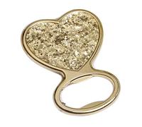 ARFUKA Décapsuleur en alliage de zinc en forme de cœur pour bière, soda, boissons, maison, cuisine, bar, cadeau d'anniversaire pour homme et femme - Doré