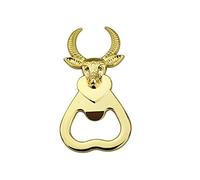 ARFUKA Décapsuleur en forme de tête de taureau - Décapsuleur de bière - Magnétique pour réfrigérateur - Cadeau de Noël et d'anniversaire - Doré