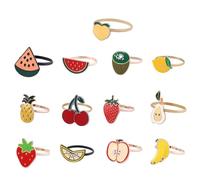 ARFUKA Lot de 13 ronds de serviette en forme de fruits pour dîner, mariage, vacances, Noël, Thanksgiving, fête, banquet, buffet, décoration de table