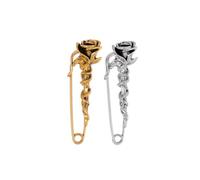ARFUKA Lot de 2 broches et épingles à nourrice vintage en forme de rose pour femmes, hommes, accessoires de bijoux pour manteaux, robes, blazers, Métal