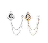 ARFUKA Lot de 2 broches et épingles à strass pour femme et homme - Accessoire de bijoux pour manteaux, robes, blazers, Métal