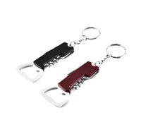 ARFUKA Lot de 2 décapsuleurs porte-clés multifonctions - Tire-bouchon et décapsuleur pour bière, vin, soda - Porte-clés compact pour voyage, camping, fêtes