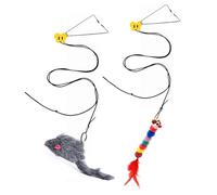ARFUKA Lot de 2 jouets interactifs pour chat en plumes à suspendre à une porte - Jouet rétractable pour chat d'intérieur