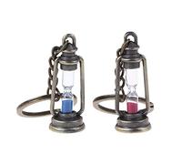 ARFUKA Lot de 2 porte-clés vintage lanterne porte-clés, porte-clés de voiture, porte-clés pour femme et homme, marron, S