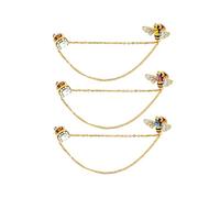 ARFUKA Lot de 3 broches et épingles en strass en forme d'abeille et chaînes pour homme et femme, accessoire de bijoux pour manteaux, robes, blazers, Métal