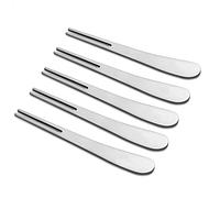 ARFUKA Lot de 5 fourchettes à escargot en acier inoxydable à 2 dents - Fourchettes à fruits - Fourchettes à gâteau portables de 12 cm - Pour cocktail, salade, fruits - Pour fête, voyage - Argenté