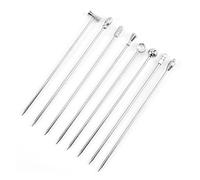 ARFUKA Lot de 8 pics à cocktail en acier inoxydable réutilisables pour martinis, olives et sandwichs