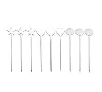 ARFUKA Lot de 9 pics à cocktail en acier inoxydable réutilisables pour martinis, olives et sandwichs