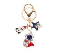 ARFUKA Porte-clés astronaute fusée en métal - Porte-clés de sac - Organiseur de clés - Cadeau de Noël d'anniversaire - Porte-clés pour homme et femme, multicolore, Small