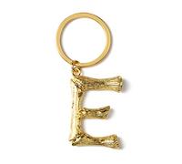 ARFUKA Porte-clés avec lettre E en acier inoxydable - Pour la Saint Valentin, un anniversaire - Doré