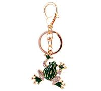 ARFUKA Porte-clés avec pendentif en forme de grenouille en strass et strass en forme d'animal 3D en métal pour homme et femme