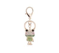 ARFUKA Porte-clés avec pendentif grenouille 3D en métal glacé pour sac à main, cadeau de Noël, d'anniversaire, porte-clés pour homme et femme, Vert, taille unique